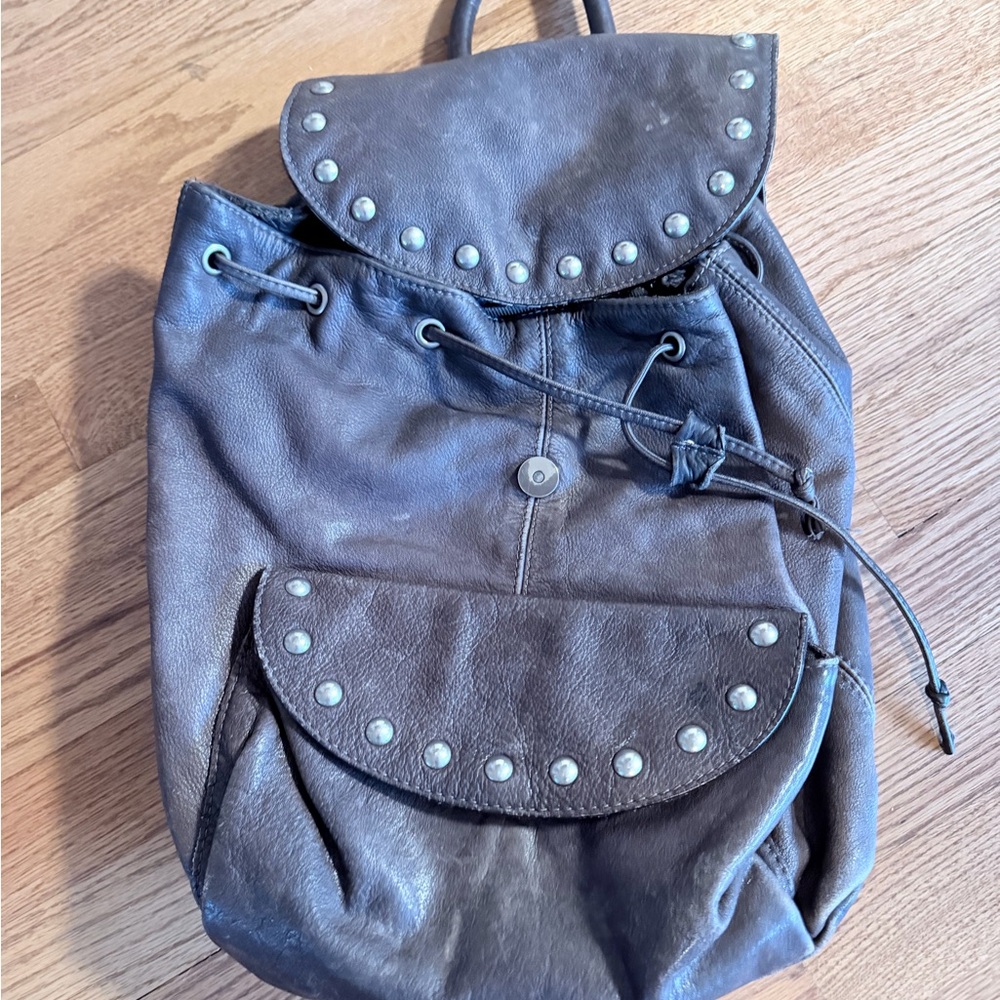 Sundance Brown Studded Backpack